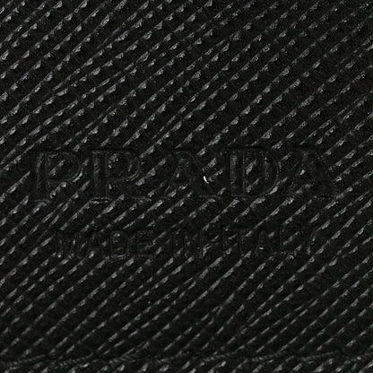 Prada Saffiano Metal Card Holder Compact Wallet Black 6 of 10