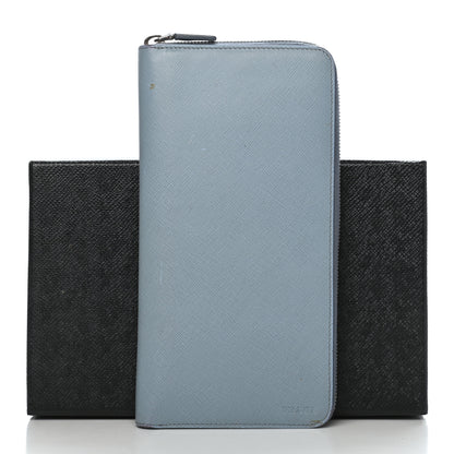 Prada Saffiano Zip Around Document Wallet Lago 13 of 13