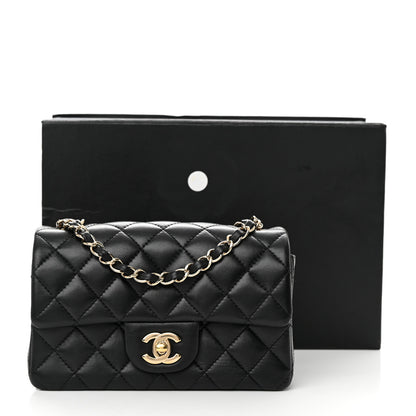 Chanel Lambskin Quilted Mini Rectangular Flap Black 17 of 17