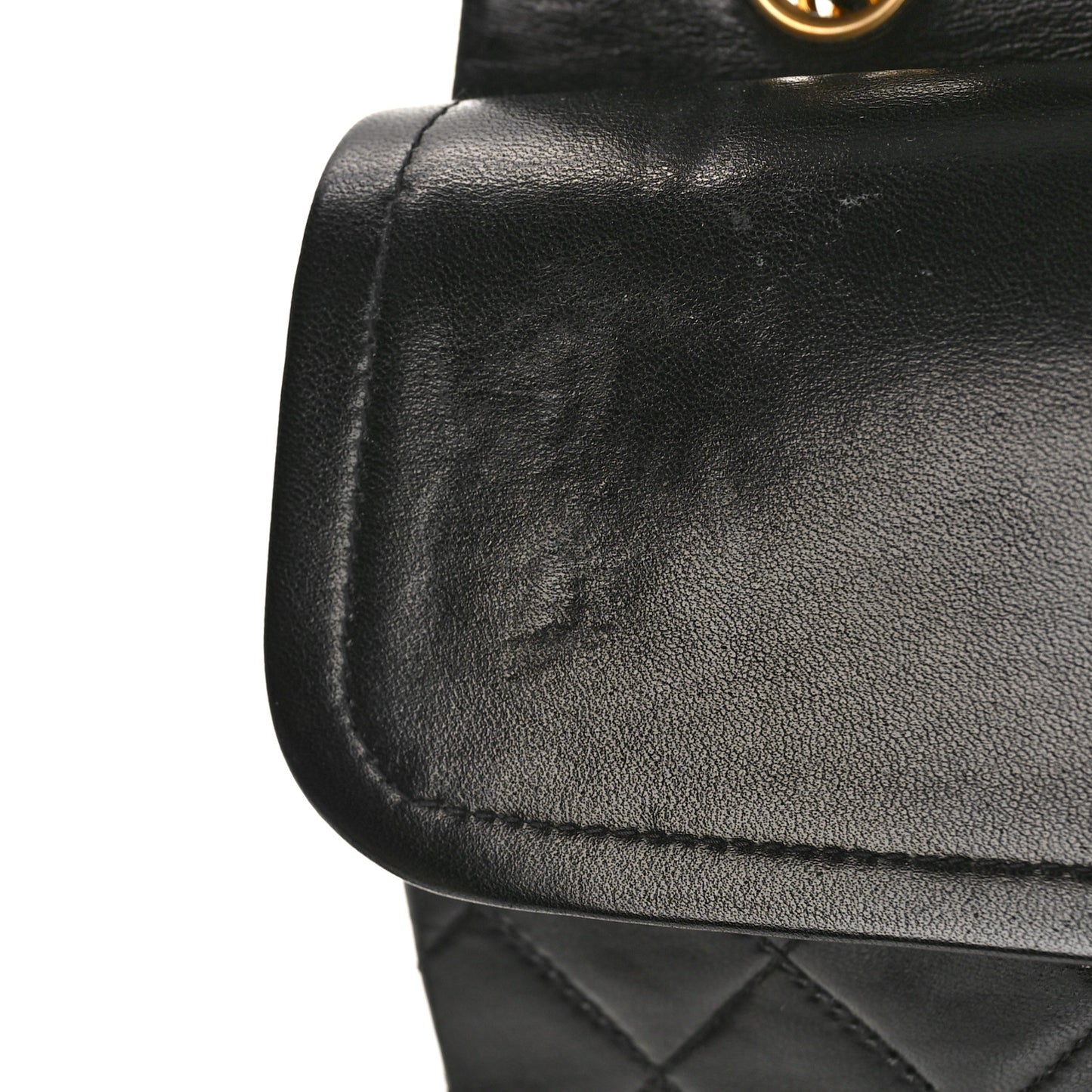 Lambskin Quilted Medium Double Flap Black
