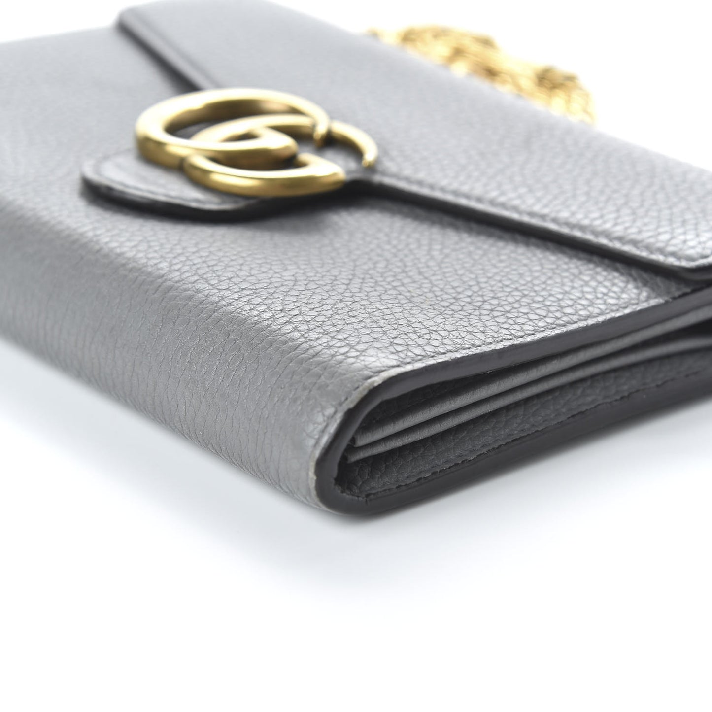 Cellarius Calfskin GG Marmont Chain Wallet Deep Grey