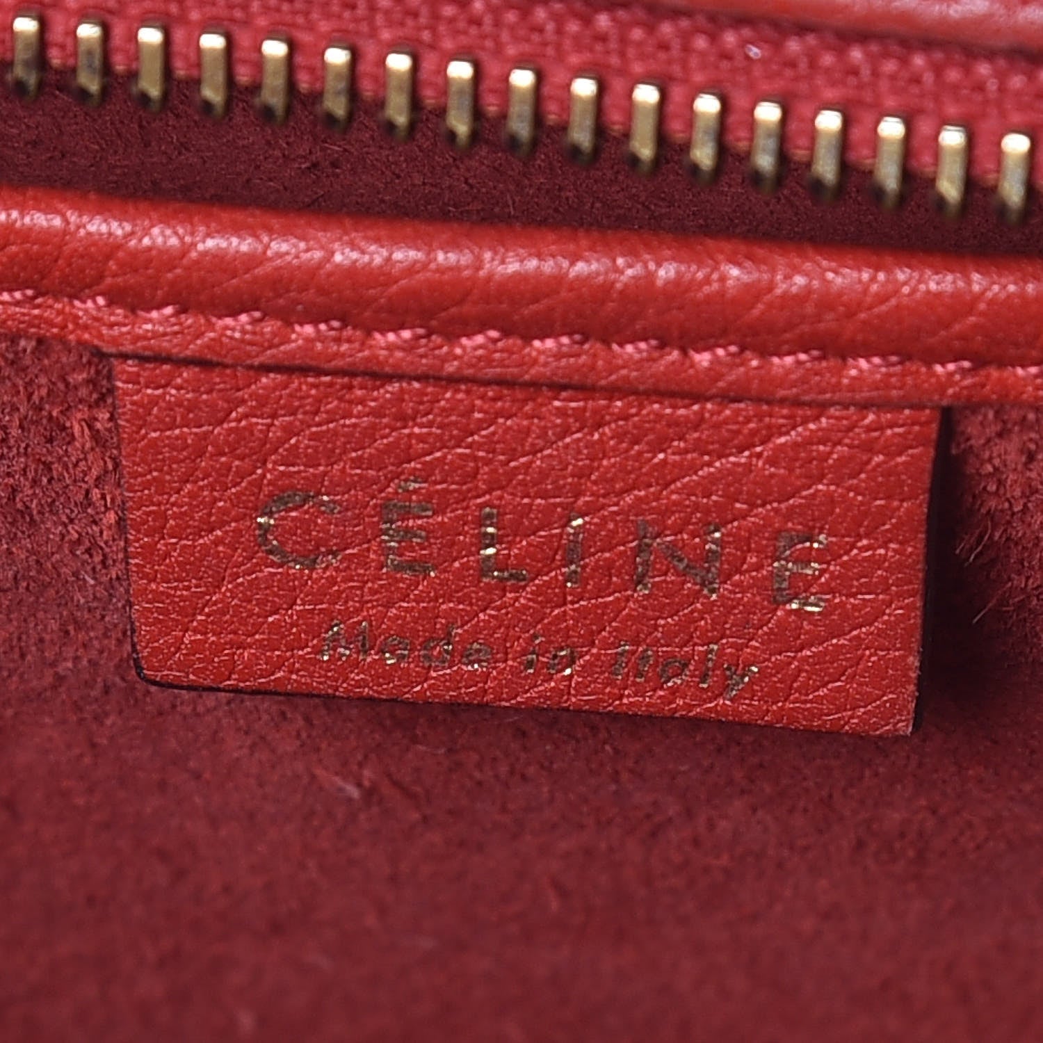 Celine Drummed Calfskin Nano Luggage Coquelicot 8 of 15