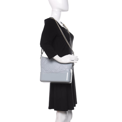 Chanel Aged Calfskin Quilted Medium Gabrielle Hobo Light Blue 2 of 11