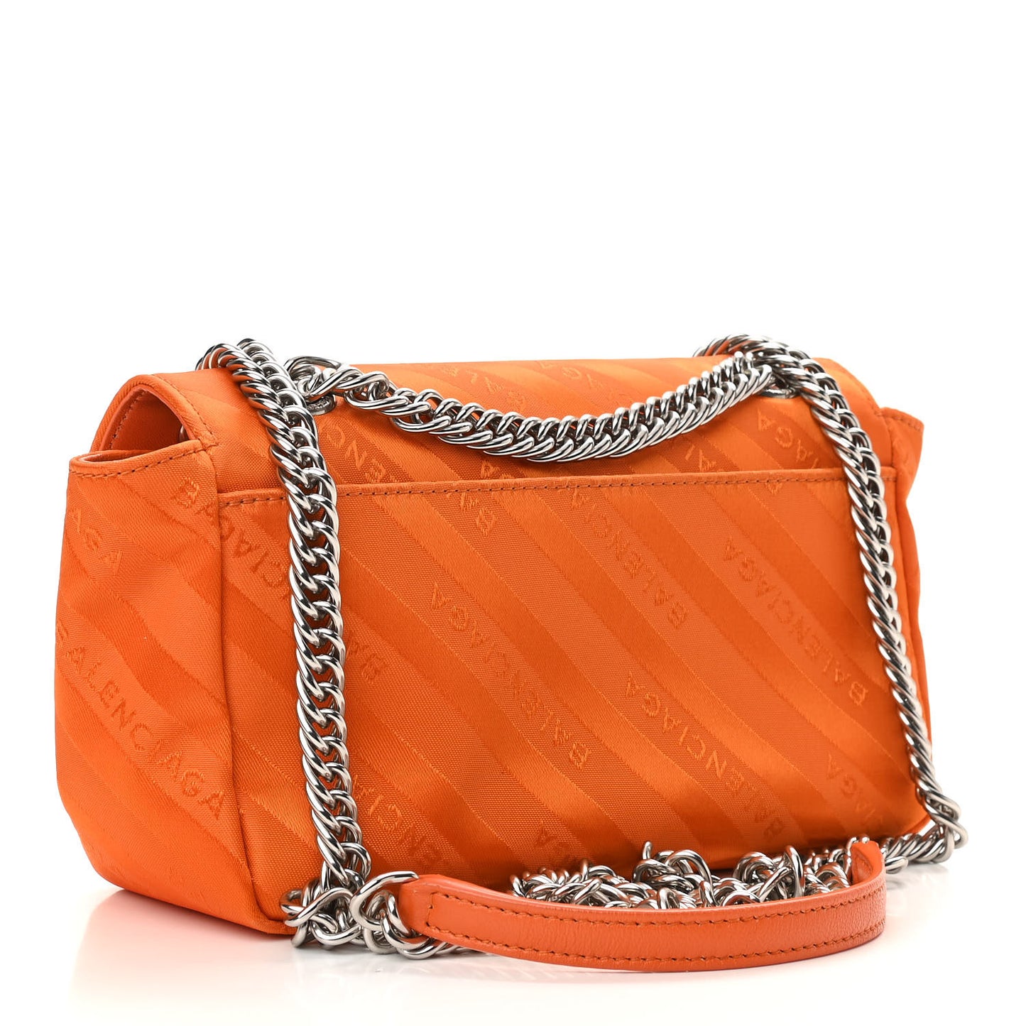 Nylon Jacquard Diagonal Logo S BB Round Shoulder Bag Orange Sanguine