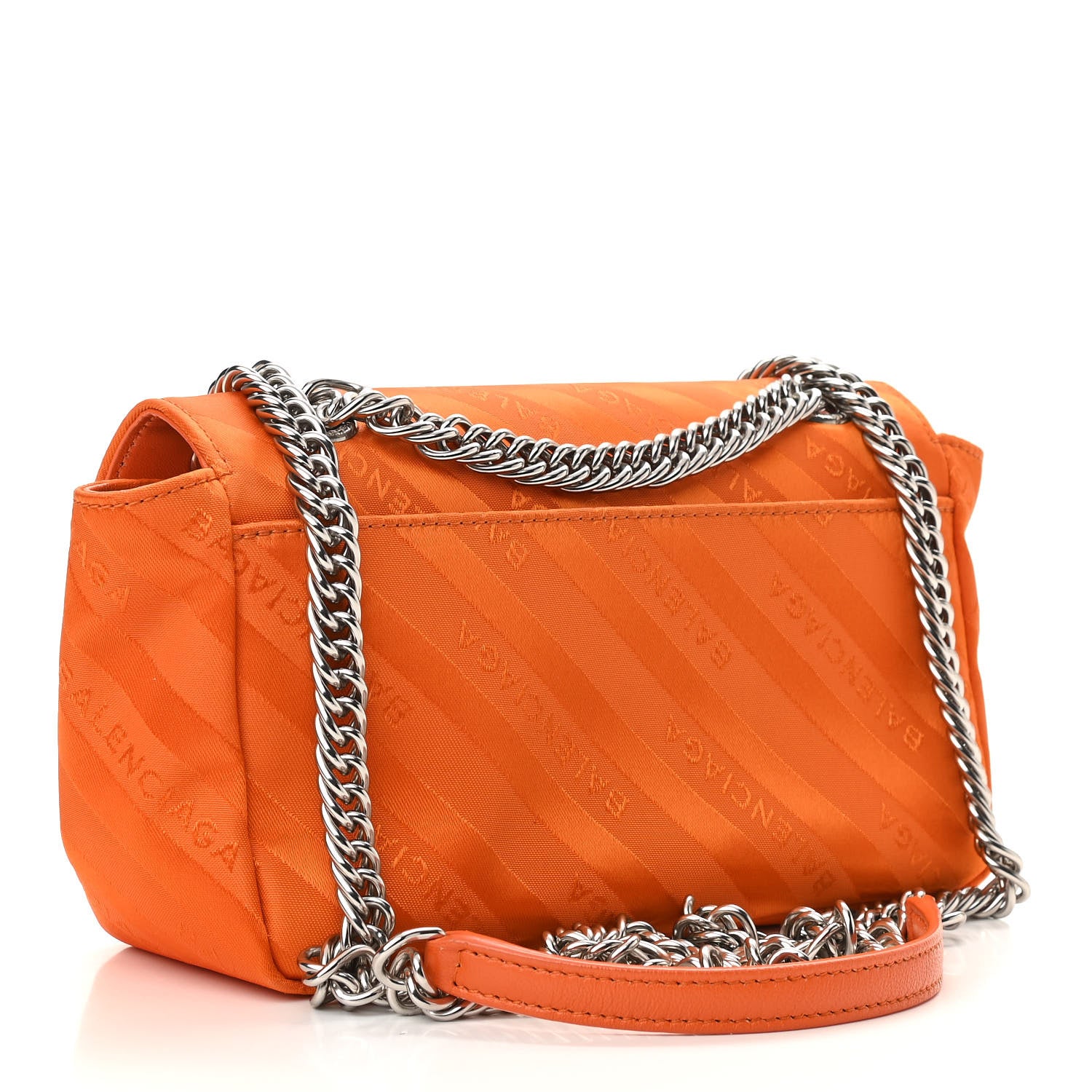 Balenciaga Nylon Jacquard Diagonal Logo S BB Round Shoulder Bag Orange Sanguine 2 of 8