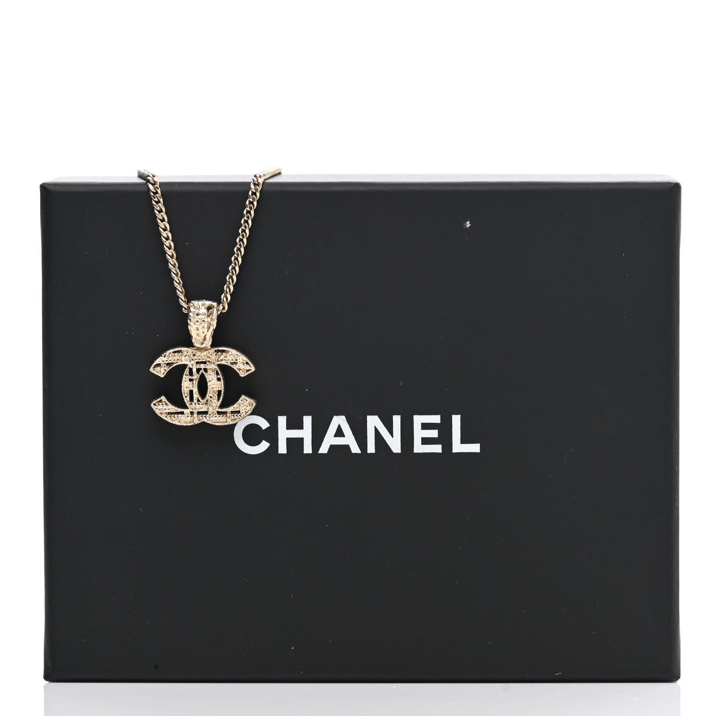 Tweed Effect CC Necklace Gold