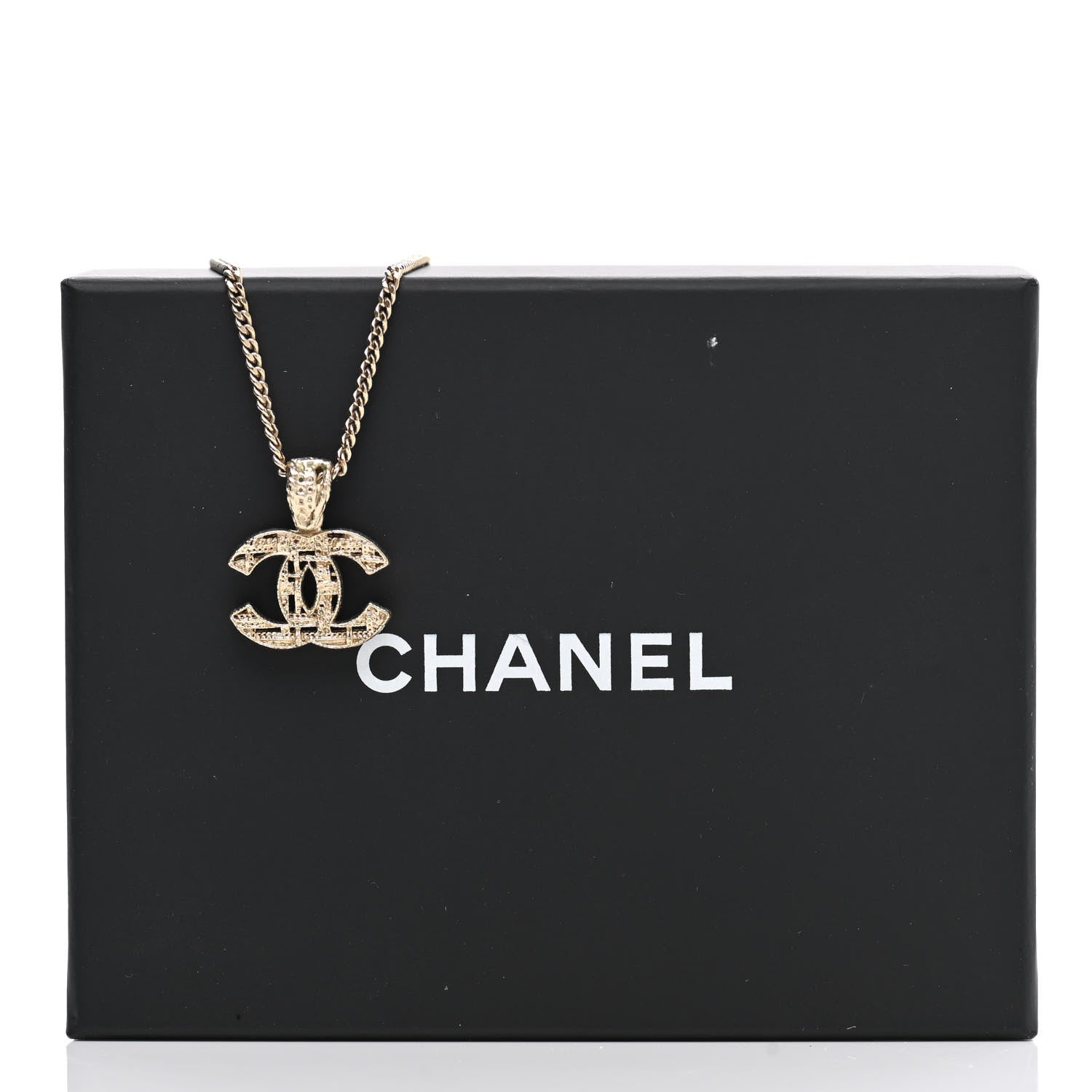 Chanel Tweed Effect CC Necklace Gold 7 of 7
