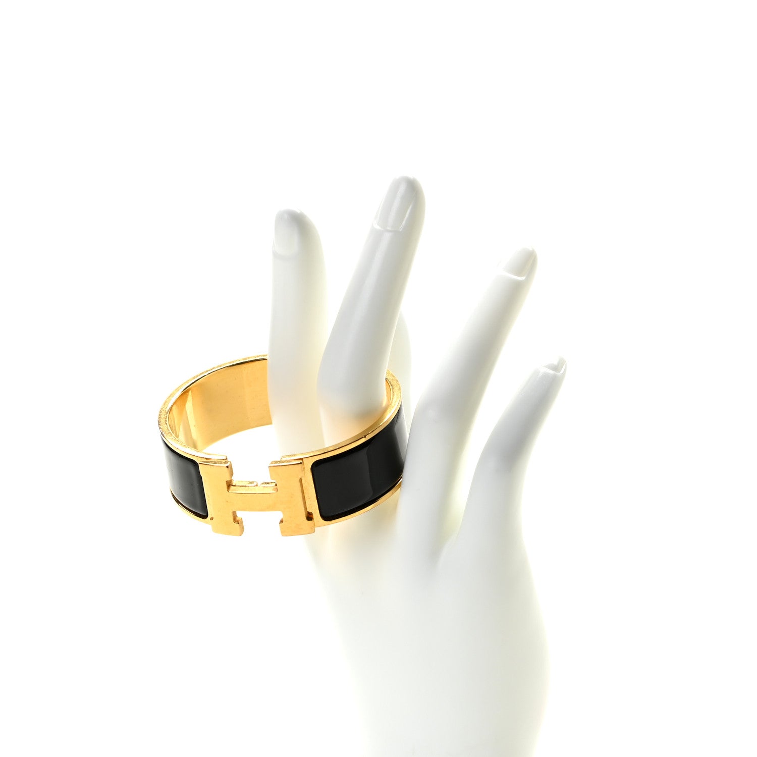 Hermes Enamel Wide Clic Clac H Bracelet PM Black 2 of 4
