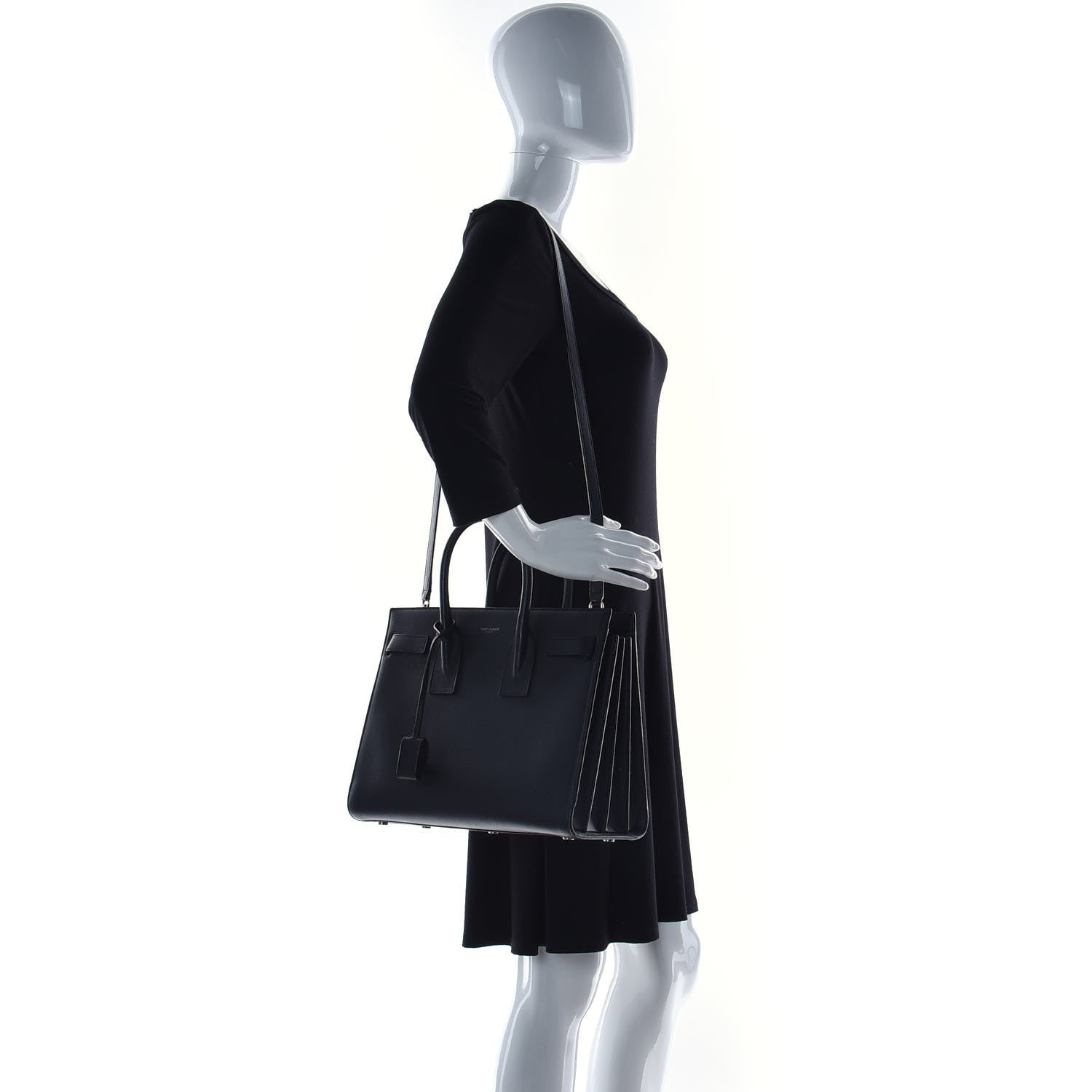 Saint Laurent Grained Calfskin Small Sac De Jour Black 3 of 15