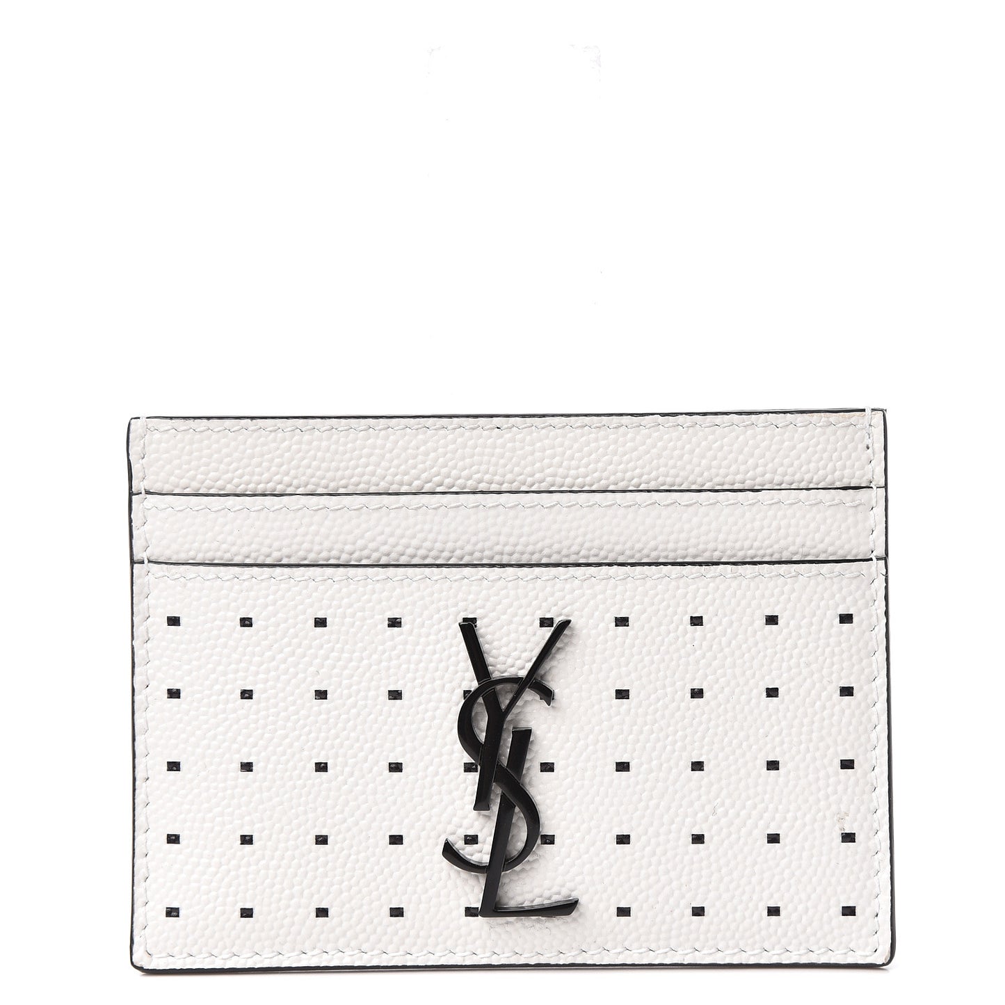 Grain De Poudre Matelasse Dotted Squares Card Case White