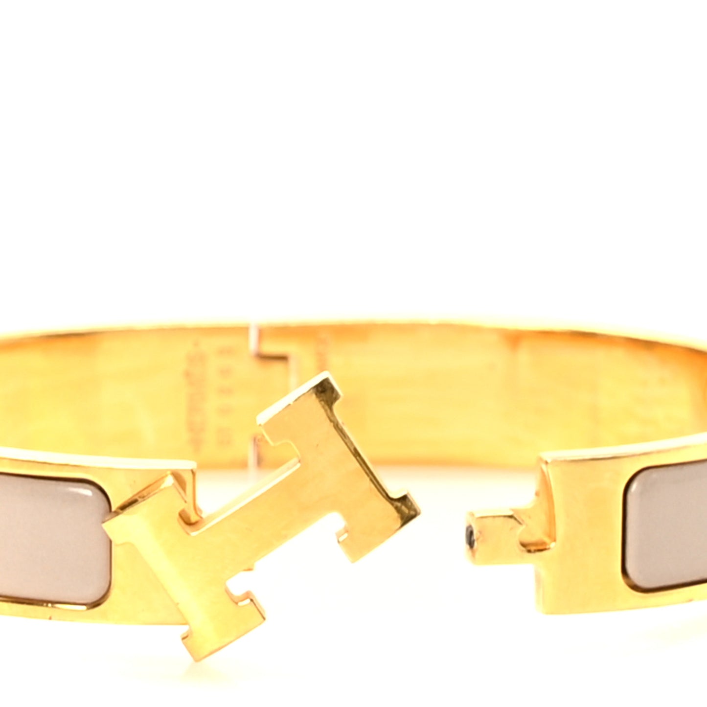 Enamel Narrow Clic Clac H Bracelet GM Marron Glace