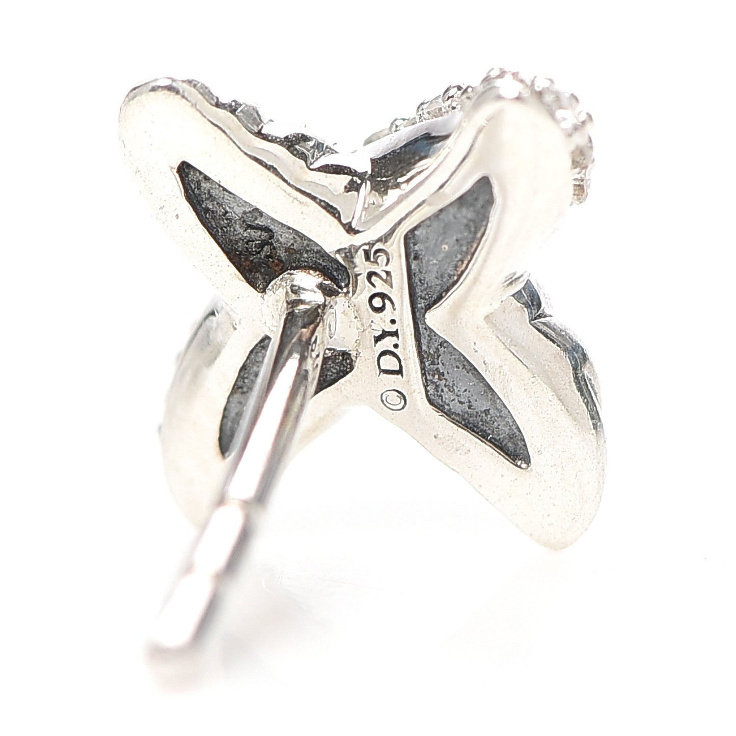 Sterling Silver Diamond 8mm X Earrings