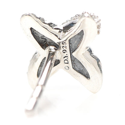 David Yurman Sterling Silver Diamond 8mm X Earrings 3 of 4