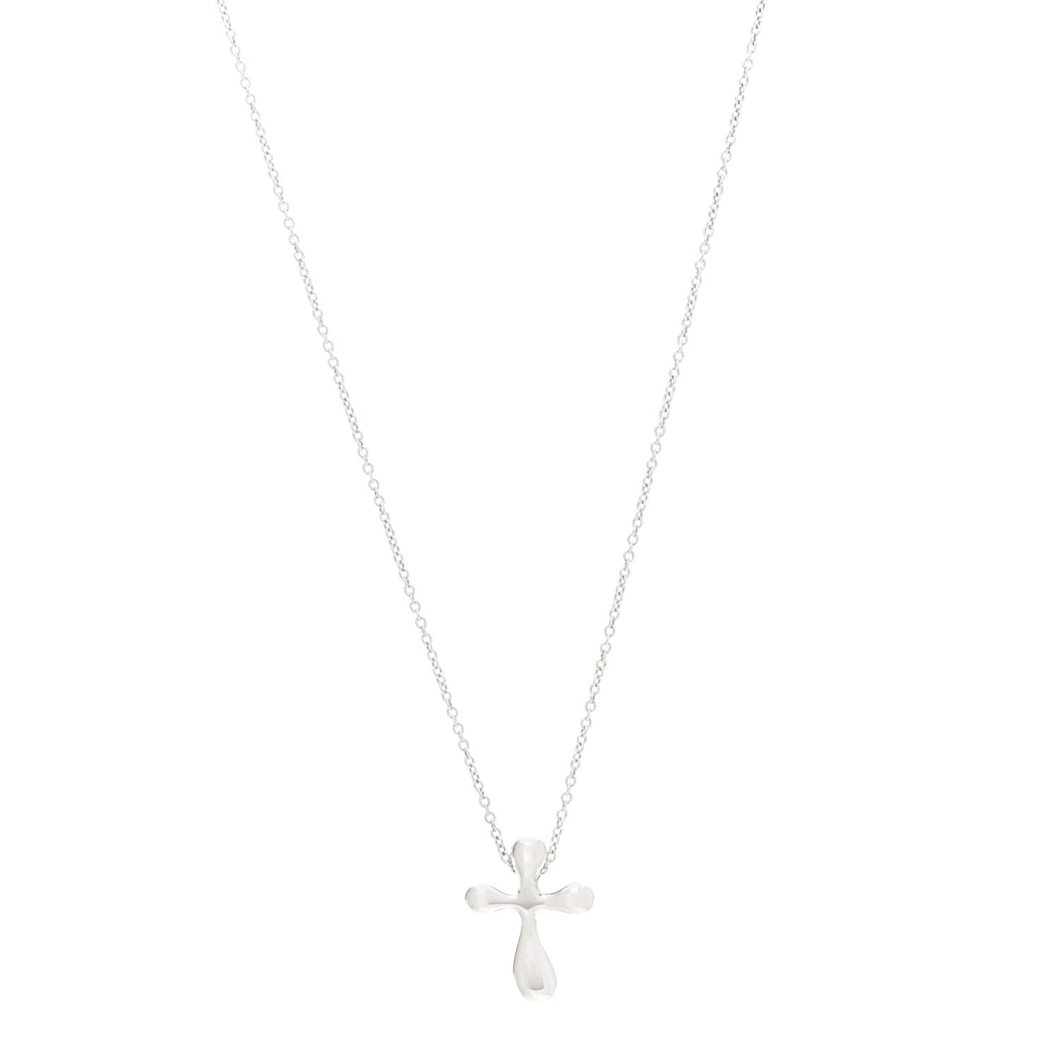 Tiffany Sterling Silver Elsa Peretti Cross Pendant Necklace 1 of 8