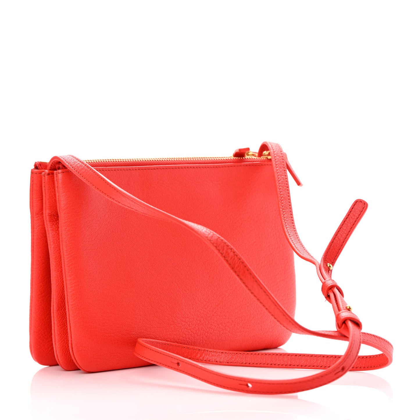 Goatskin Small Trio Crossbody Bag Alizarin