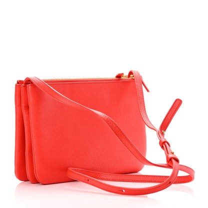 Celine Goatskin Small Trio Crossbody Bag Alizarin 3 of 14