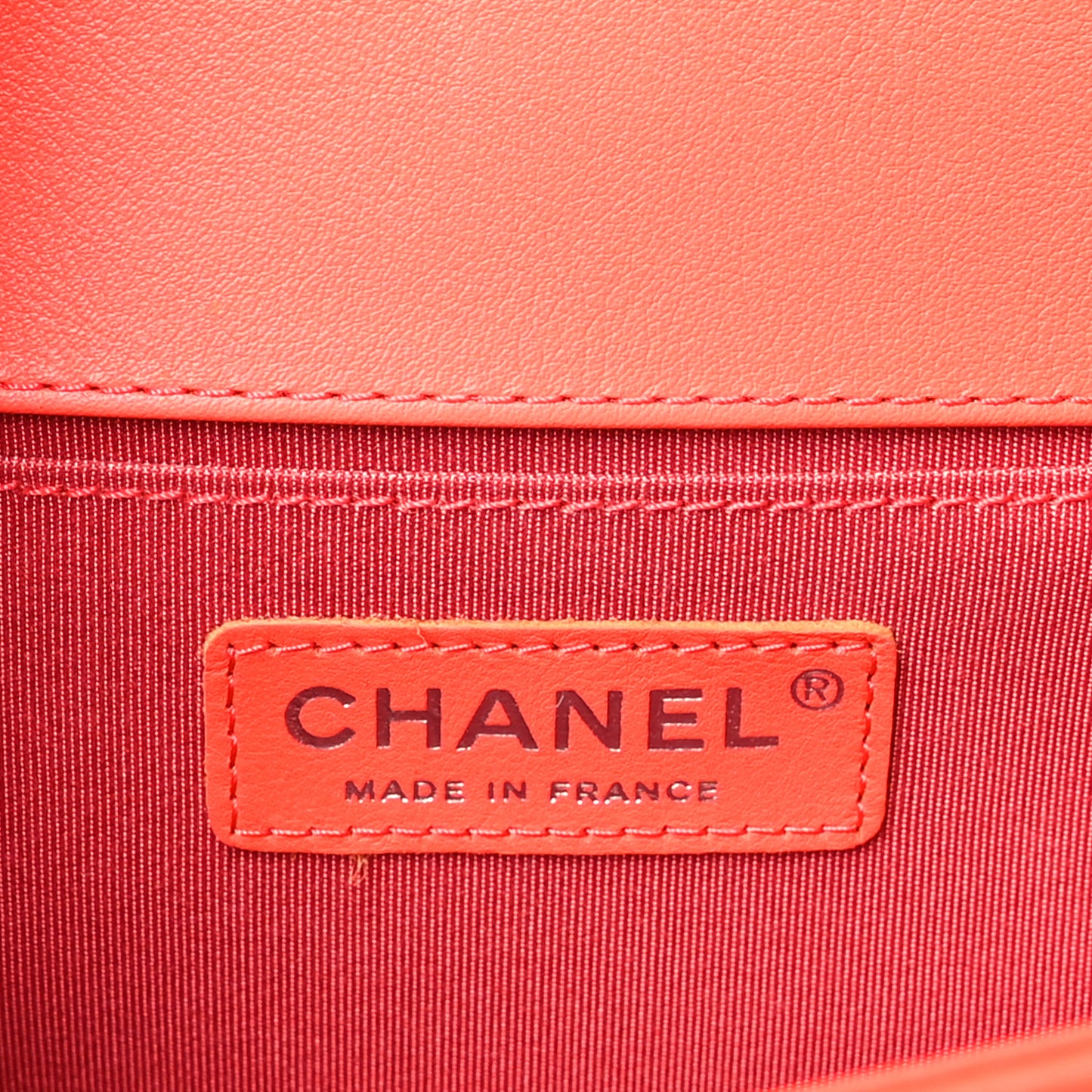 Calfskin Chevron Quilted Medium Boy Flap Coral