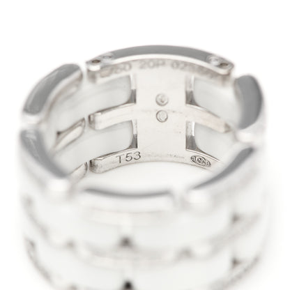 Chanel 18K White Gold Diamond Ceramic Large Ultra Ring White 53 6.5 5 of 6