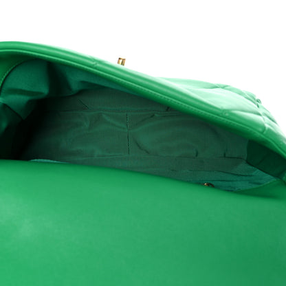 Chanel Lambskin Quilted Large Chanel 19 Flap Green 5 of 10