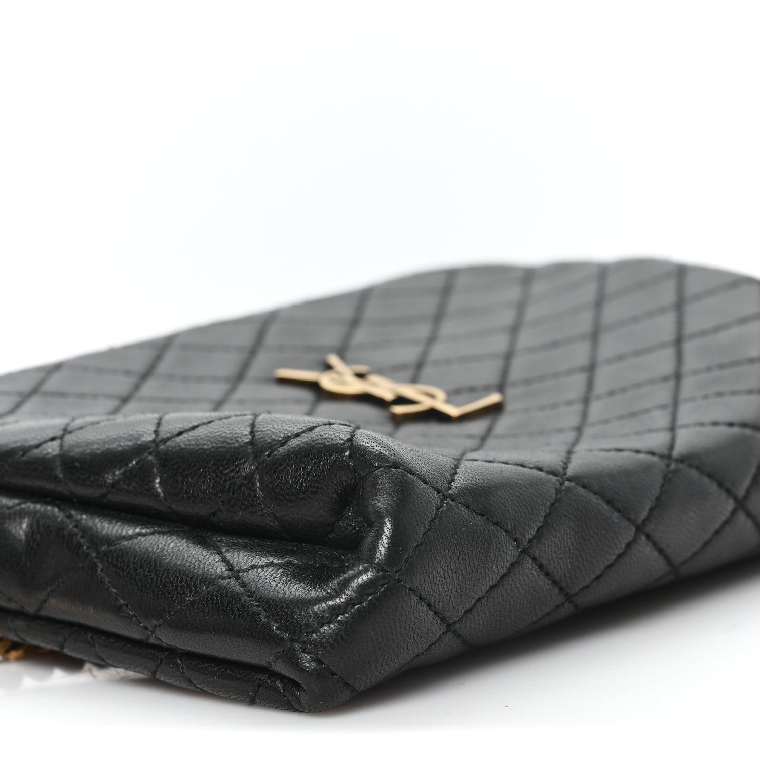 Saint Laurent Lambskin Quilted Gaby Zipped Pouch Black 9 of 11