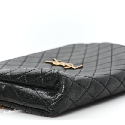 Saint Laurent Lambskin Quilted Gaby Zipped Pouch Black 9 of 11