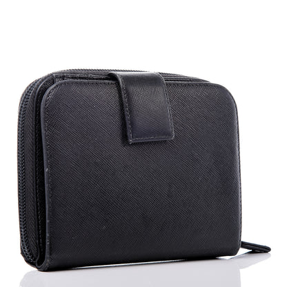 Prada Saffiano Compact Zip Around Wallet Black 3 of 14