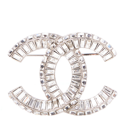 Chanel Baguette Crystal CC Brooch Silver 4 of 5