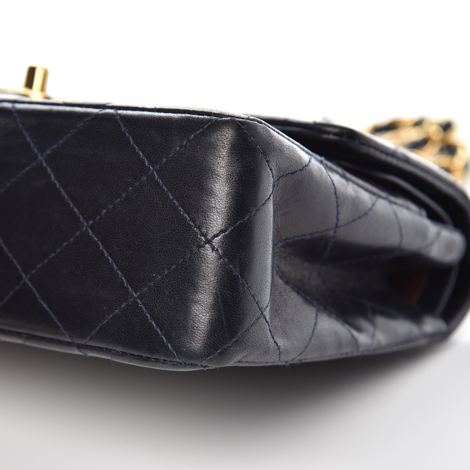 Chanel Lambskin Quilted Small Double Flap Navy 12 of 15