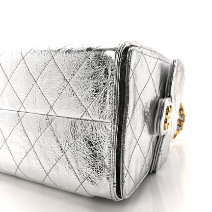 Chanel Metallic Aged Calfskin Quilted Small Chanel 25 Handbag Silvery 19 of 21