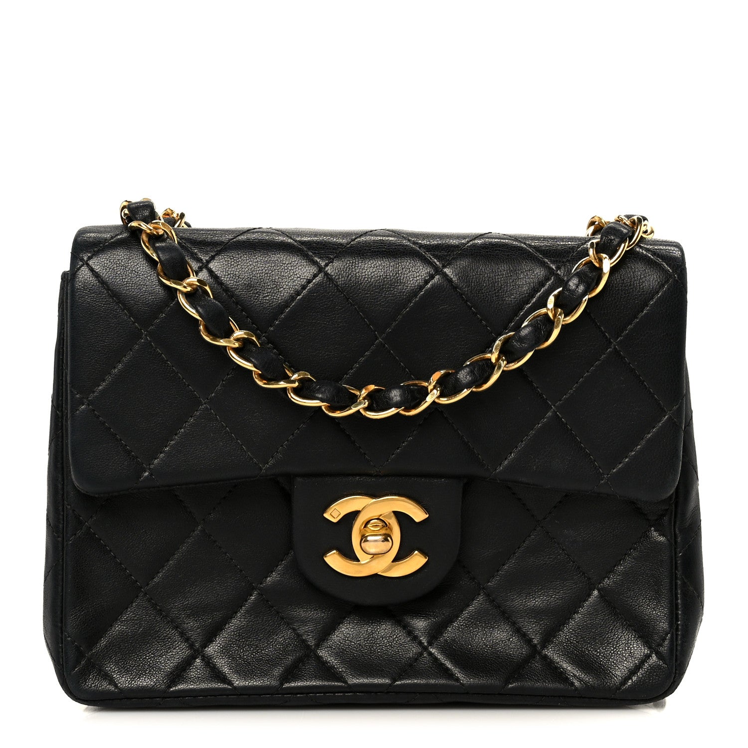 Chanel Lambskin Quilted Mini Square Flap Black 1 of 12