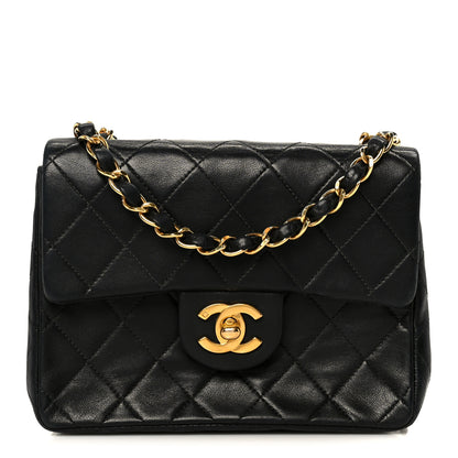 Chanel Lambskin Quilted Mini Square Flap Black 1 of 12