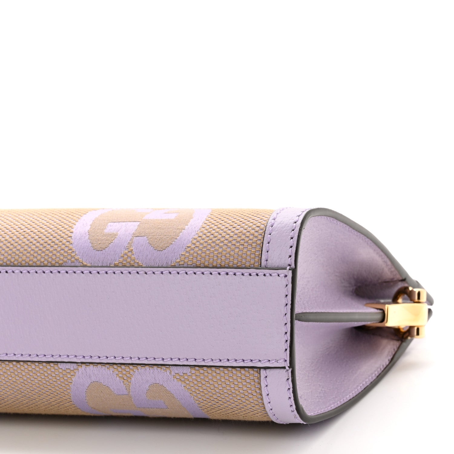 Gucci Monogram Jumbo GG Textured Dollar Calfskin Small Ophidia Chain Shoulder Bag Beige Lapis 10 of 10