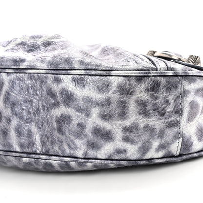 Balenciaga Metallic Agneau Arena Leopard Le Cagole Shoulder Bag XS Dark Grey 10 of 11