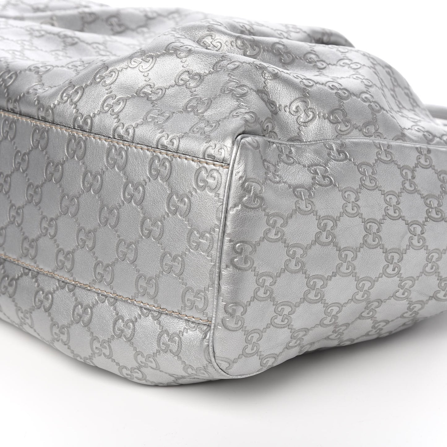 Guccissima Large Sukey Tote Silver