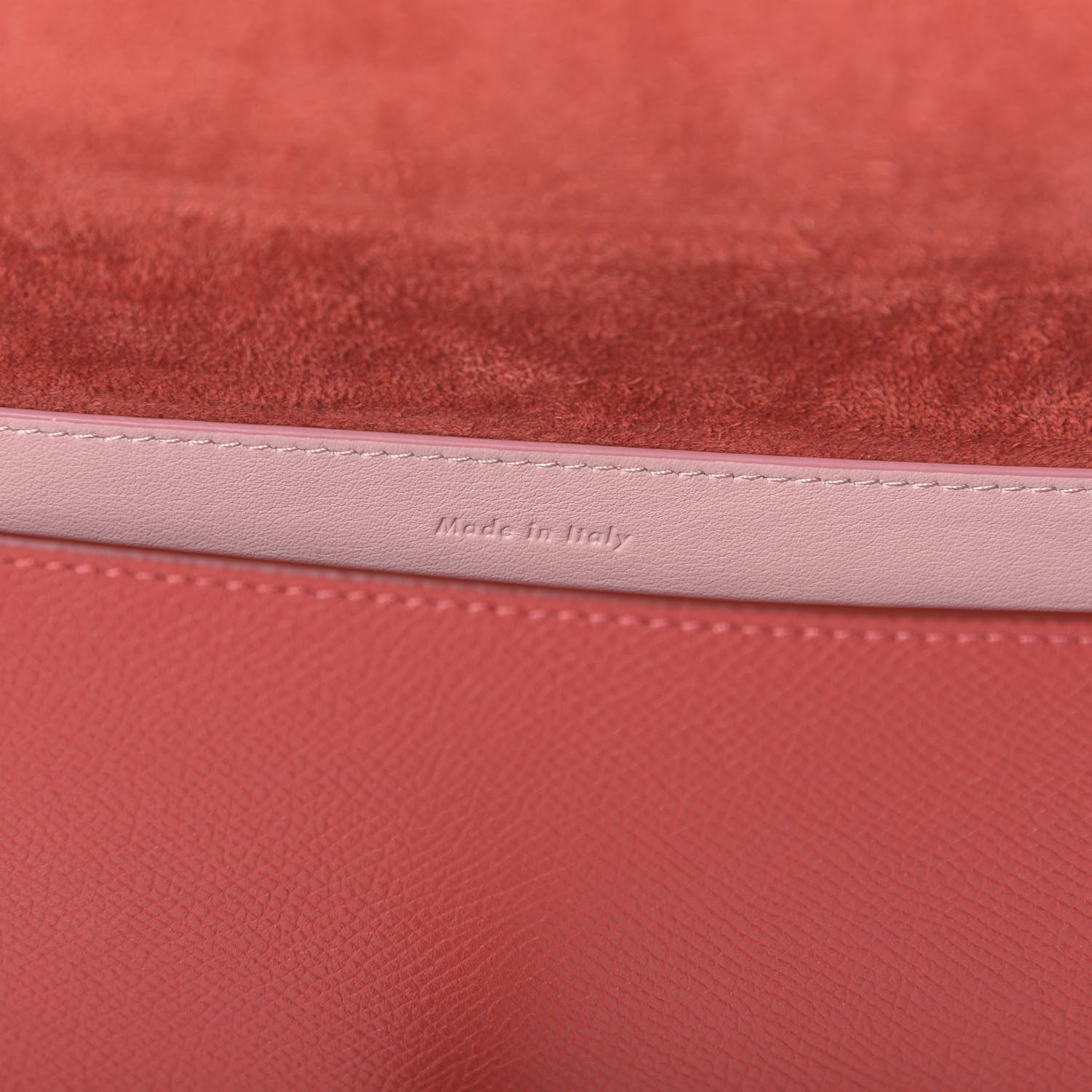 Celine Grained Shiny Calfskin Strap Clutch Scarlet 7 of 11
