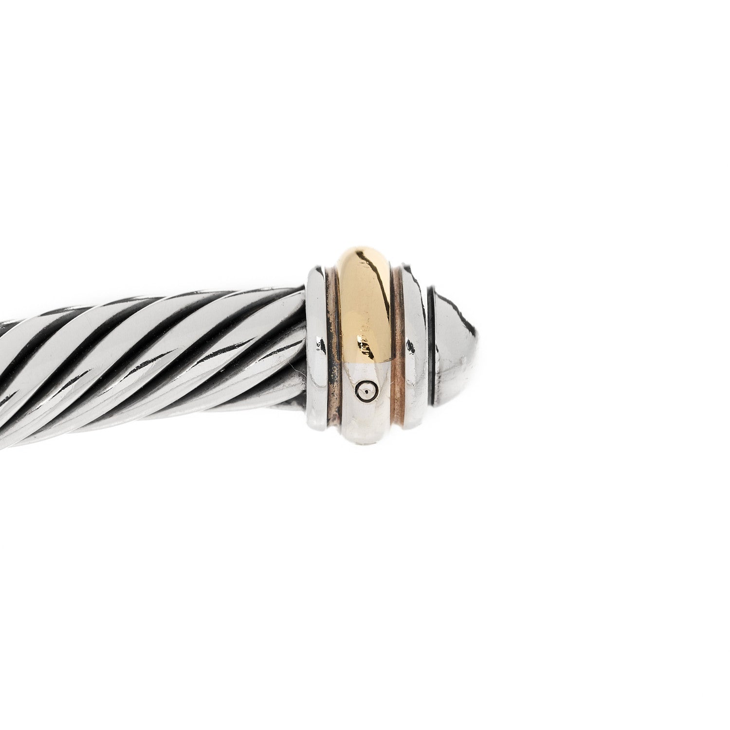 David Yurman Sterling Silver 18K Yellow Gold 4mm Cable Classics Bracelet 5 of 5