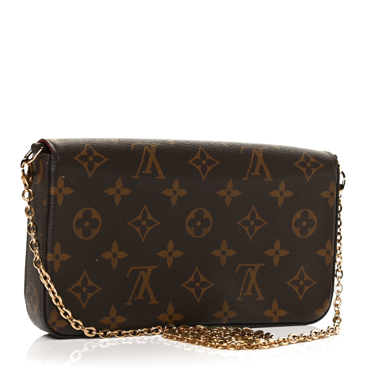 Monogram Pochette Felicie Chain Wallet Fuchsia