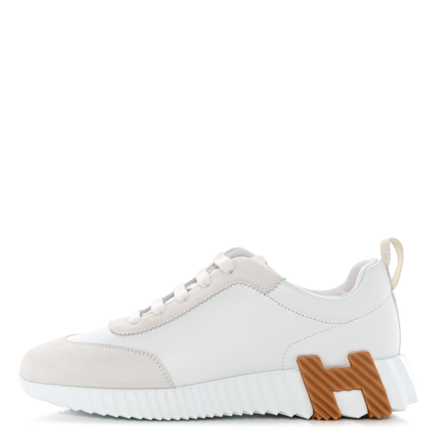 Calfskin Suede Goatskin Bouncing Sneakers 37.5 White