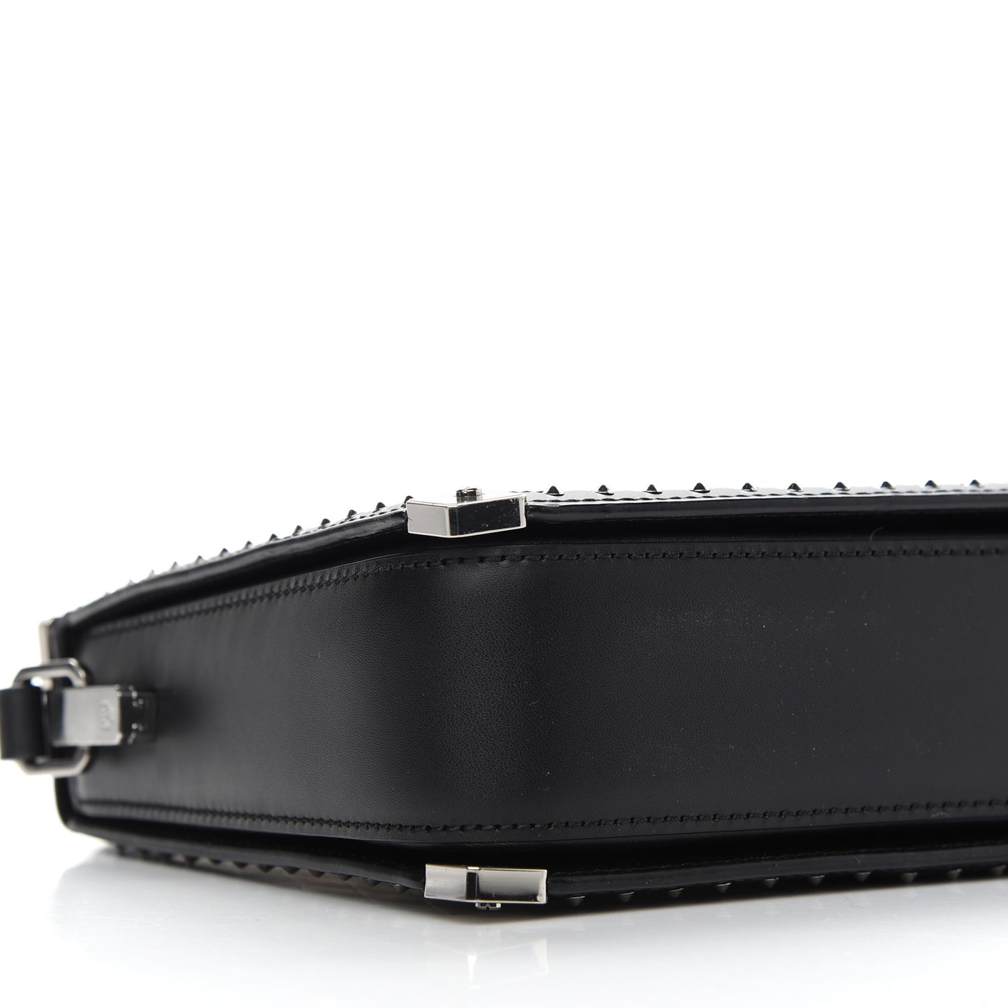 Calfskin Polke Stud Rombi Mini Mitte Crossbody White Black