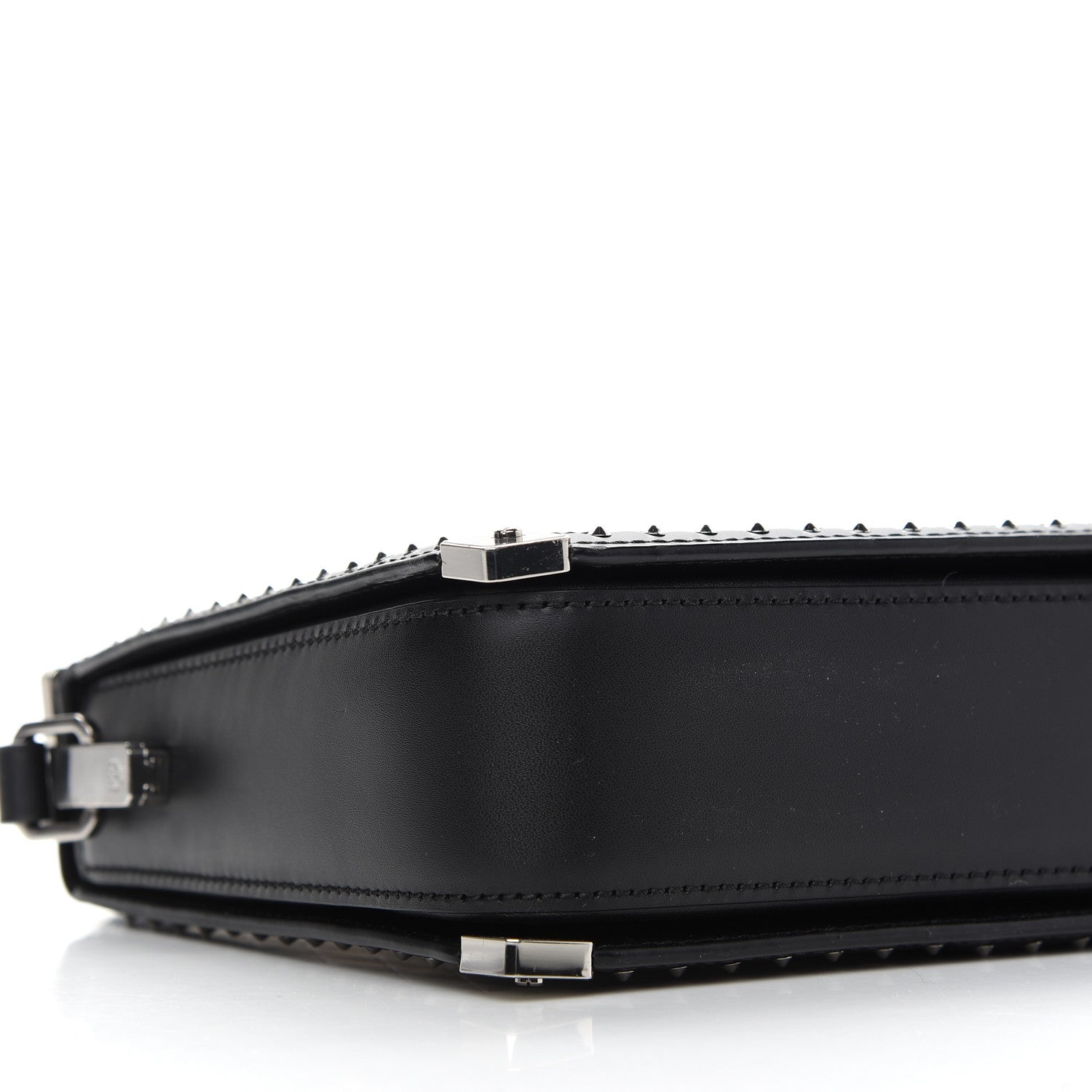 MCM Calfskin Polke Stud Rombi Mini Mitte Crossbody White Black 5 of 10