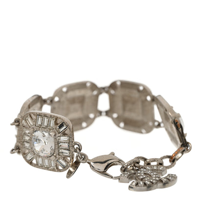 Chanel Crystal CC Cuff Bracelet Silver 3 of 6