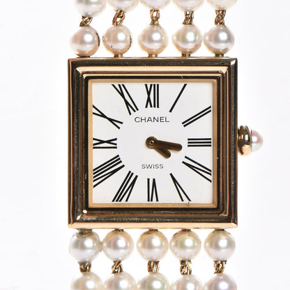 Chanel 18K Yellow Gold Pearl Mademoiselle Quartz Watch 4 of 8