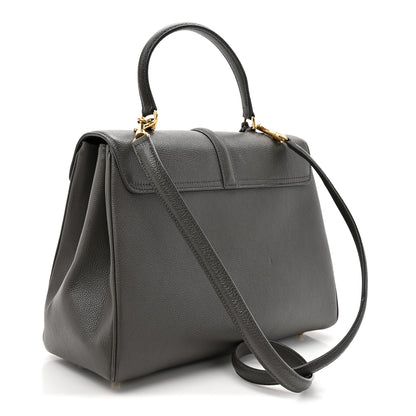 Celine Grained Calfskin Classique Medium 16 Top Handle Bag Grey 2 of 12