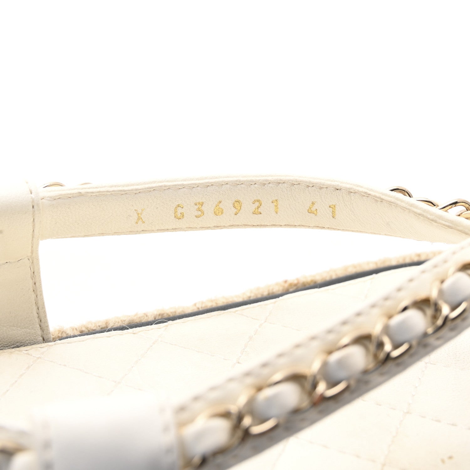 Chanel Lambskin Chain CC Thong Espadrille Sandals 41 White 9 of 10