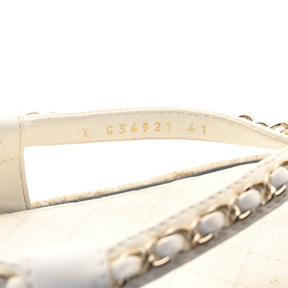 Chanel Lambskin Chain CC Thong Espadrille Sandals 41 White 9 of 10