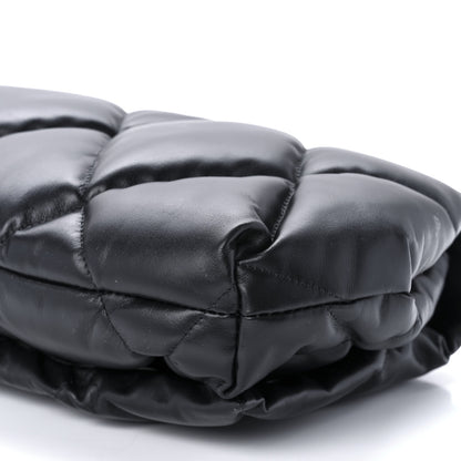 Balenciaga Nappa Calfskin Quilted Touch B Puffy Clutch Black 10 of 10