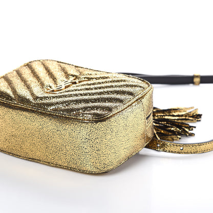 Saint Laurent Crinkled Metallic Calfskin Matelasse Monogram Lou Belt Bag Gold 6 of 8