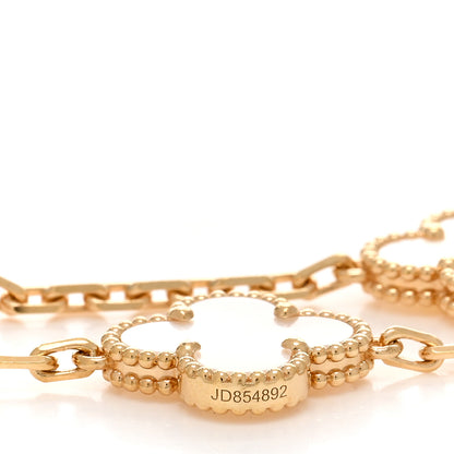 Van Cleef & Arpels 18K Yellow Gold Mother of Pearl 5 Motifs Vintage Alhambra Bracelet 4 of 5