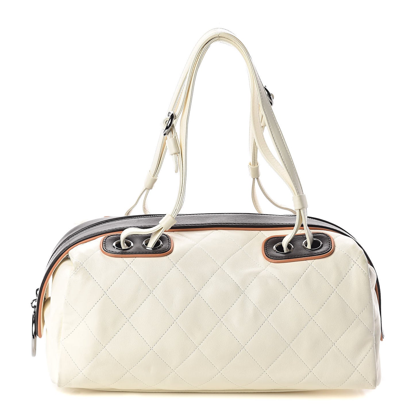 Lambskin Quilted Bowler White
