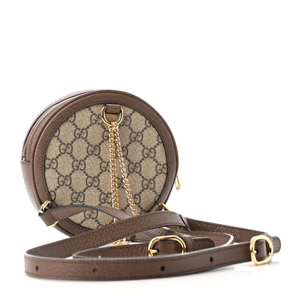 Gucci GG Supreme Monogram Web Mini Ophidia Round Backpack Brown 3 of 10